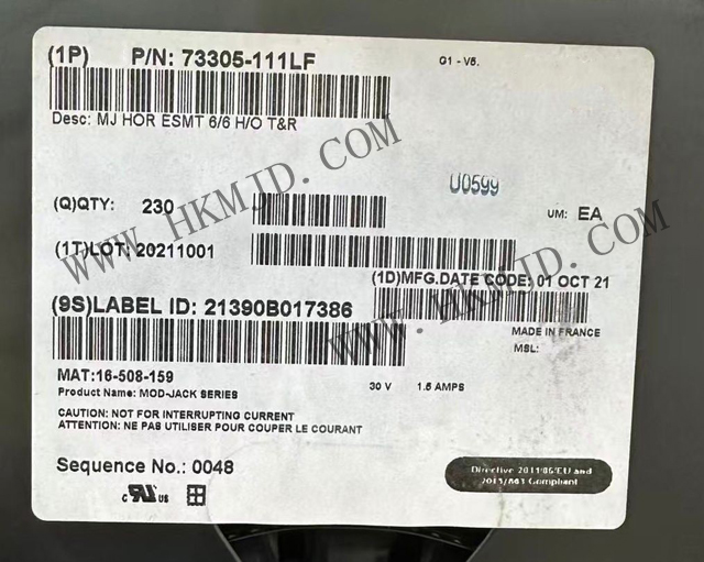 原裝正品！安費(fèi)諾連接器 73305-111LF 模塊化連接器 - 插孔